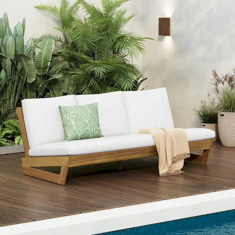 Christopher Knight Home - Sherwood Acacia Outdoor 3 Seat Patio Sofa with Cushions