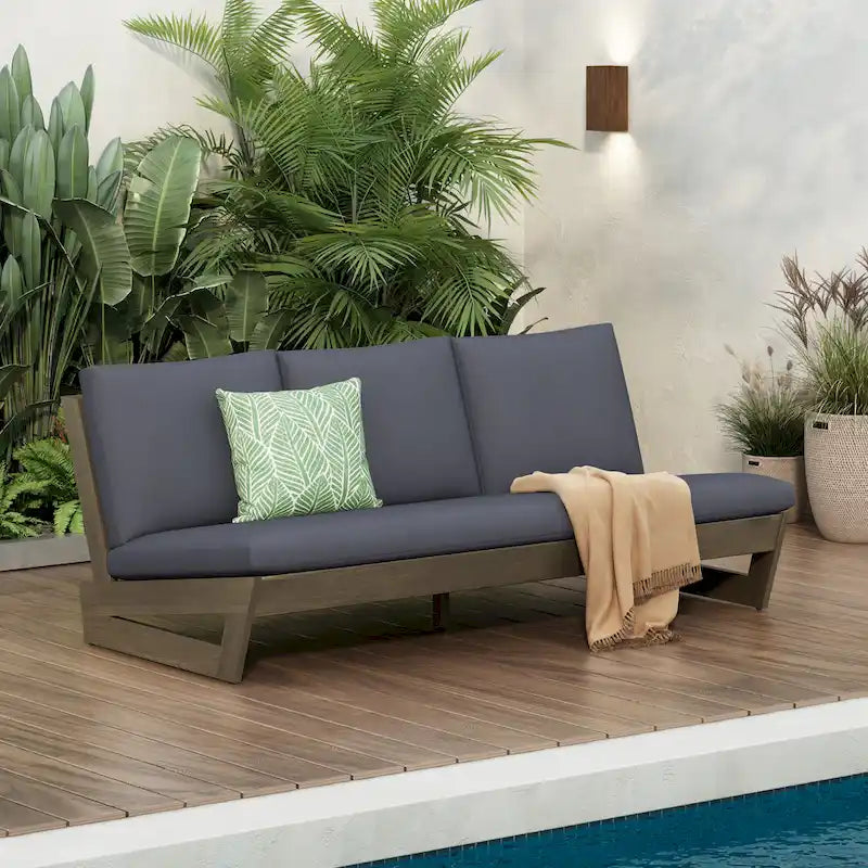 Christopher Knight Home - Canapé de jardin Sherwood en acacia à 3 places avec coussins