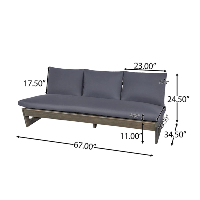 Christopher Knight Home - Canapé de jardin Sherwood en acacia à 3 places avec coussins