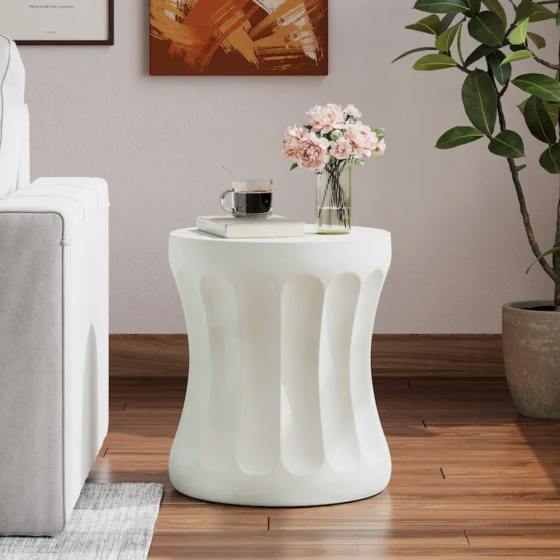 Table d'appoint cylindrique moderne d'intérieur/extérieur Christopher Knight Home