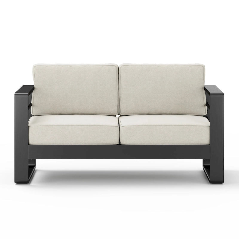 Causeuse d'extérieur en aluminium Maya Bay avec coussins par Christopher Knight Home
