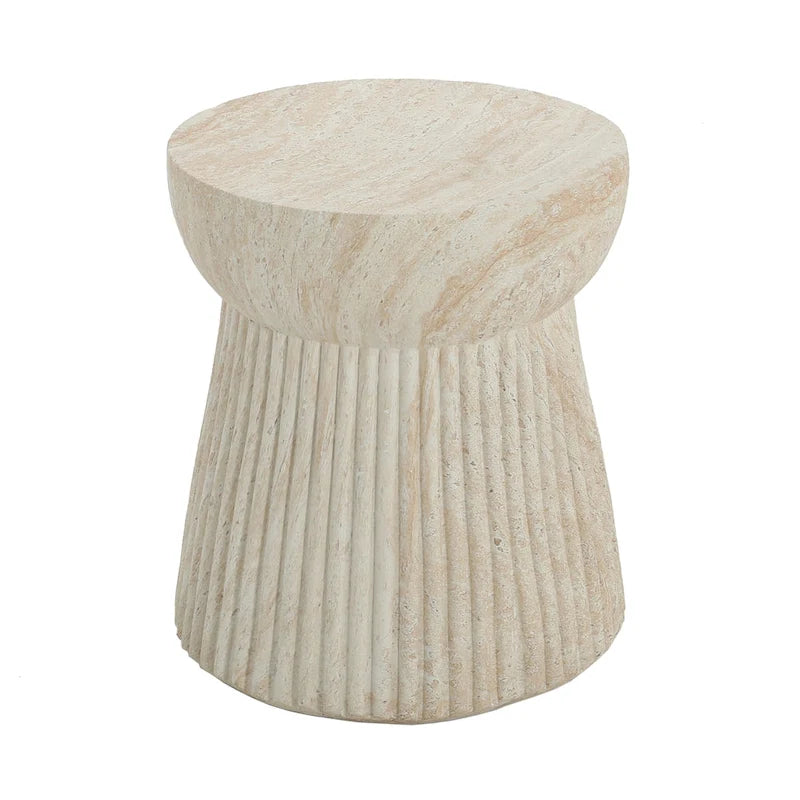 Christopher Knight Home - Table d'appoint d'extérieur en travertin et béton Isabella