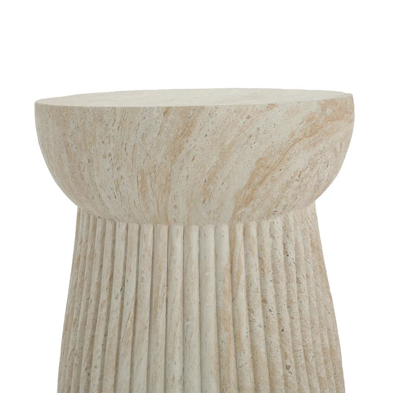 Christopher Knight Home - Table d'appoint d'extérieur en travertin et béton Isabella