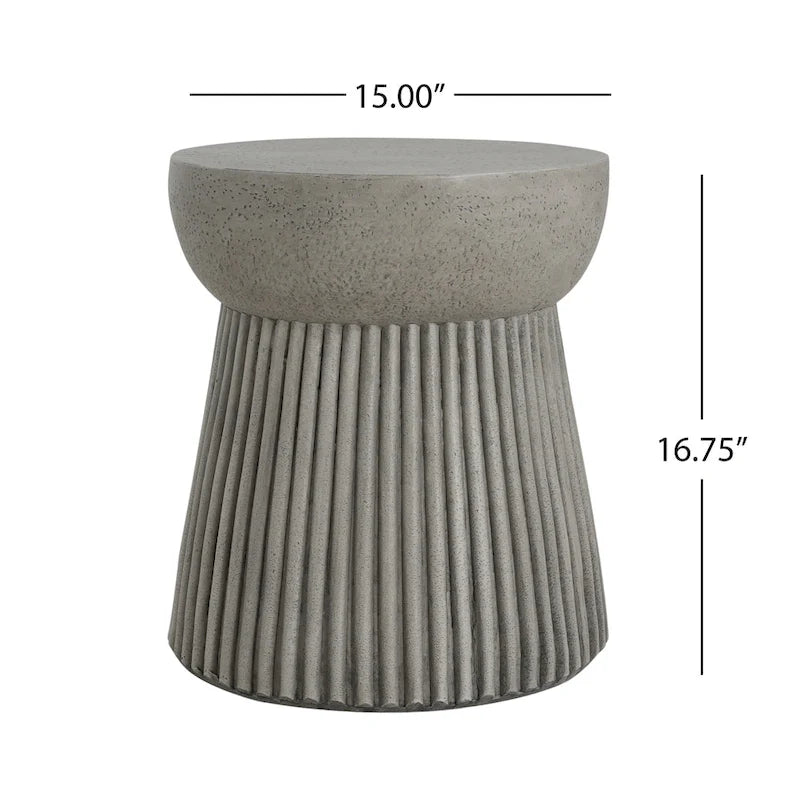 Christopher Knight Home - Table d'appoint d'extérieur en travertin et béton Isabella