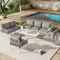 Christopher Knight Home - Canapé d'angle d'extérieur 5 places Ashton avec deux tables basses, assise profonde et coussins moelleux