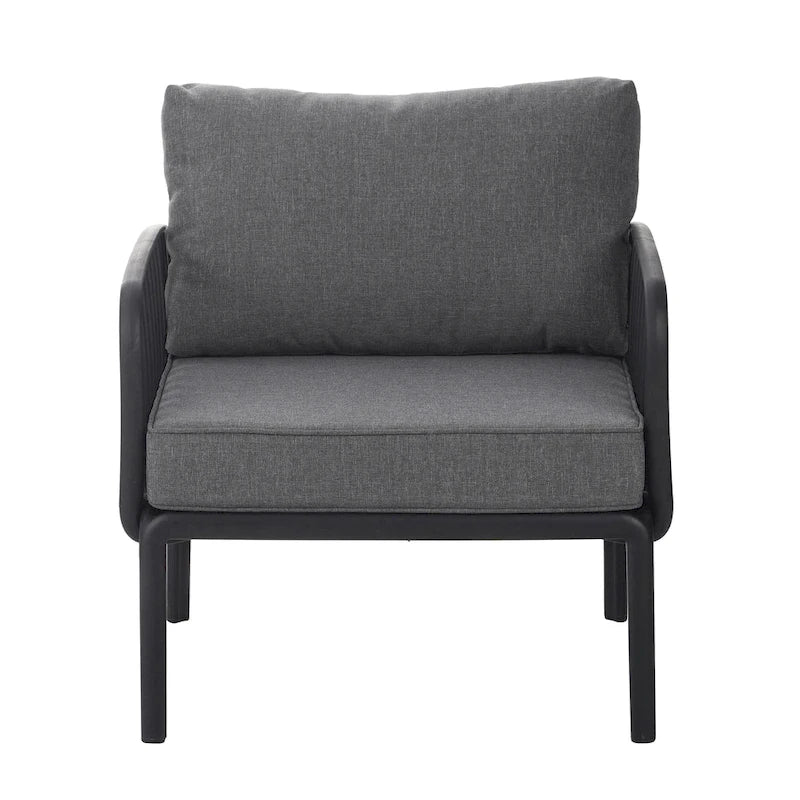 Christopher Knight Home - Canapé d'angle d'extérieur 5 places Ashton avec deux tables basses, assise profonde et coussins moelleux