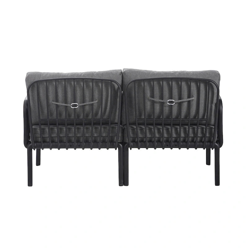 Christopher Knight Home - Canapé d'angle d'extérieur 5 places Ashton avec deux tables basses, assise profonde et coussins moelleux