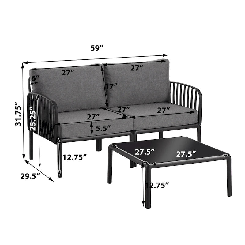 Christopher Knight Home - Canapé d'angle d'extérieur 5 places Ashton avec deux tables basses, assise profonde et coussins moelleux