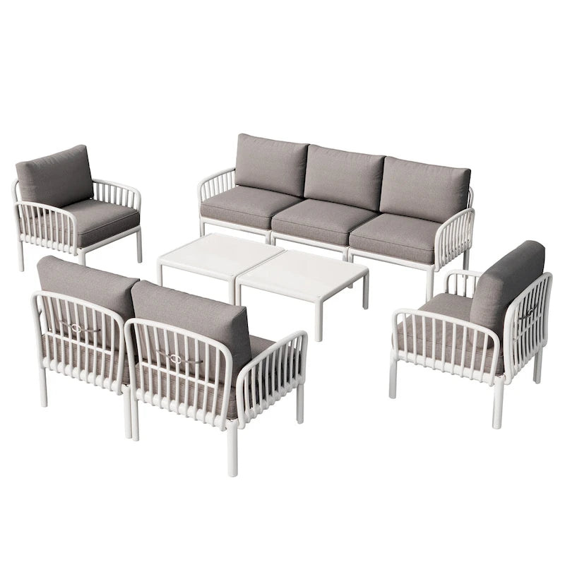 Christopher Knight Home - Canapé d'angle d'extérieur 5 places Ashton avec deux tables basses, assise profonde et coussins moelleux