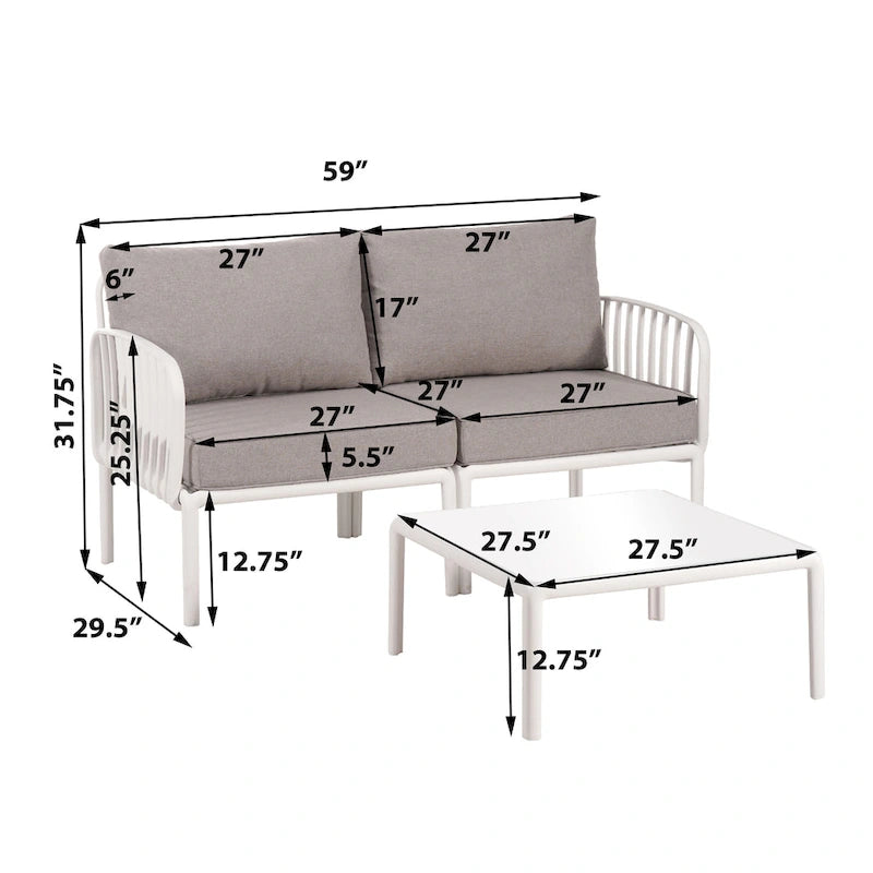 Christopher Knight Home - Canapé d'angle d'extérieur 5 places Ashton avec deux tables basses, assise profonde et coussins moelleux