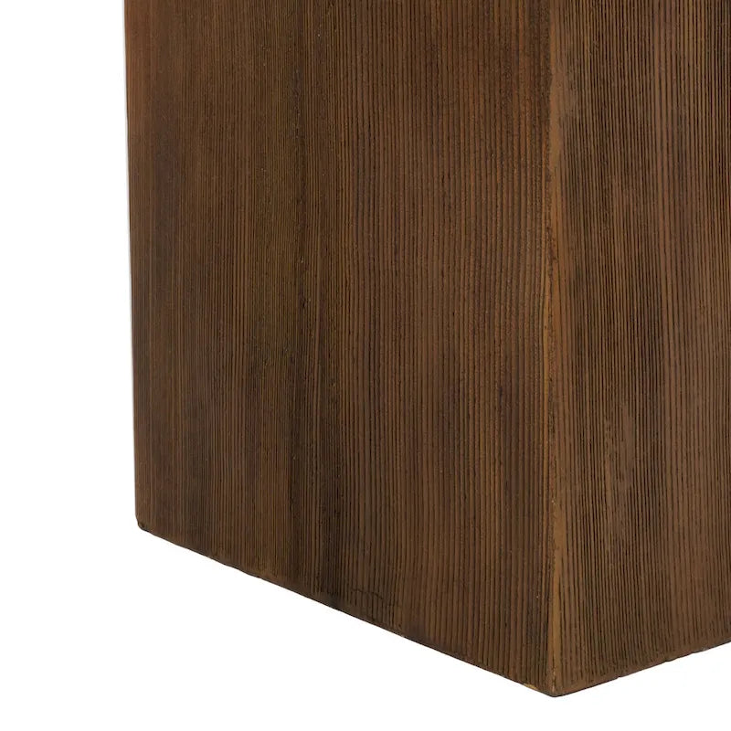 Christopher Knight Home - Table d'appoint Mirod pour l'intérieur et l'extérieur en MGO avec plateau effet pierre et cadre en bois naturel