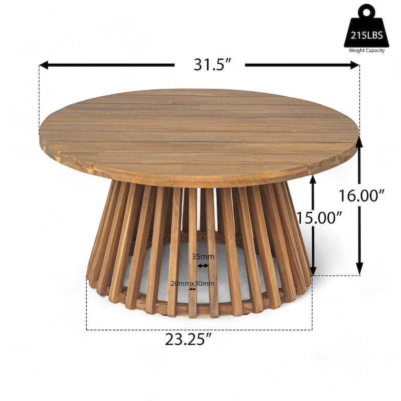 Christopher Knight Home - Table basse de patio en bois d'acacia Rex