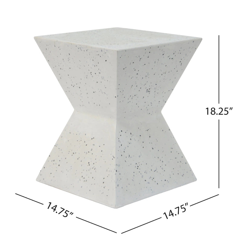 Table d'appoint carrée d'extérieur moderne en Mgo Rowan par Christopher Knight Home - 14,75L x 14,75l x 18,25H