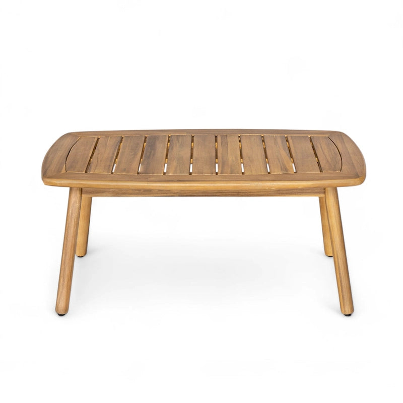 Christopher Knight Home - Ensemble de conversation Camille 2 pièces d'extérieur en bois d'acacia avec dossier en corde tressée et table basse