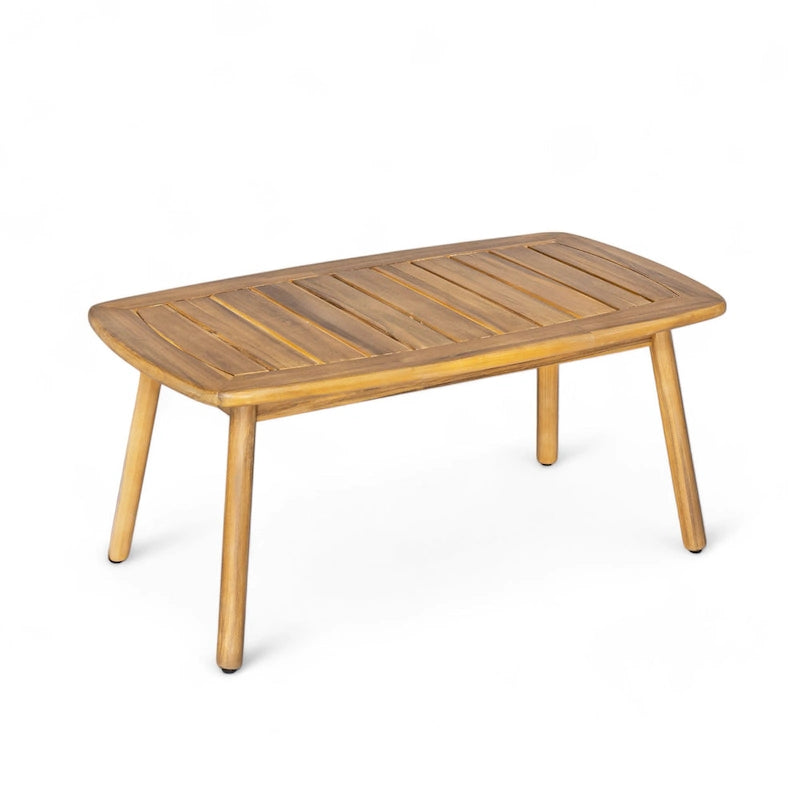 Christopher Knight Home - Ensemble de conversation Camille 2 pièces d'extérieur en bois d'acacia avec dossier en corde tressée et table basse