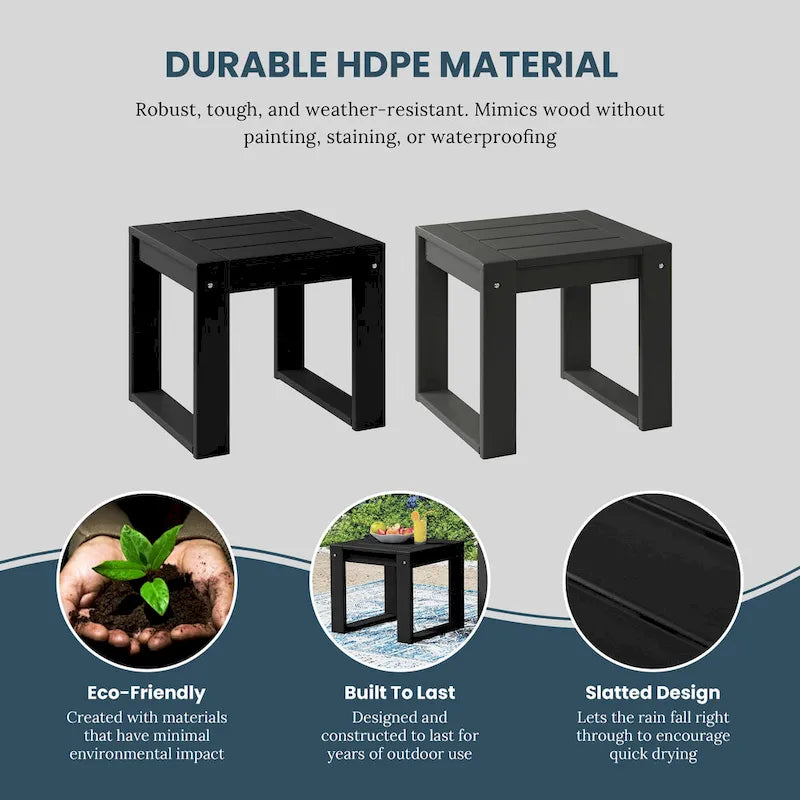 Table d'appoint d'extérieur Polytrends en polyéthylène