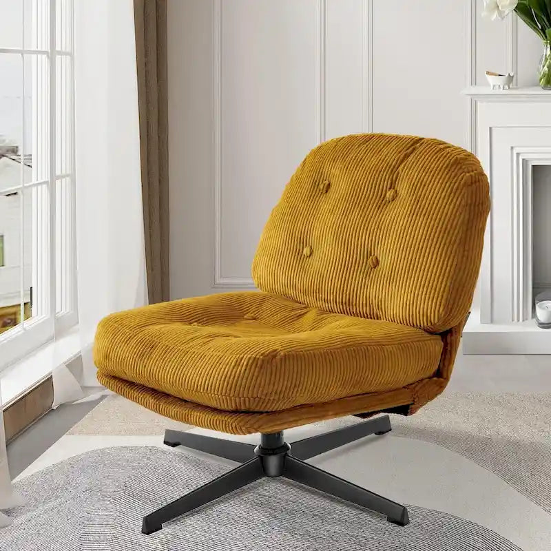 Fauteuil pivotant d'appoint en velours côtelé de haute qualité