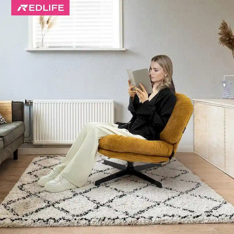 Fauteuil pivotant d'appoint en velours côtelé de haute qualité