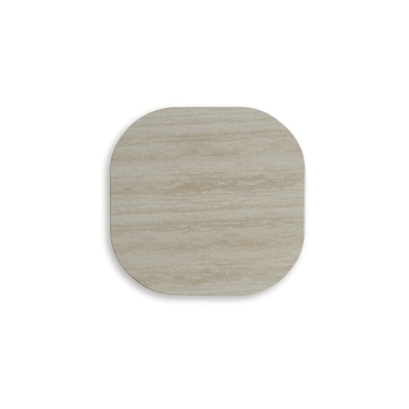 Table d'appoint d'extérieur Signature Design by Ashley Kimora beige/marron foncé - 22,5 L x 22,5 P x 23 H