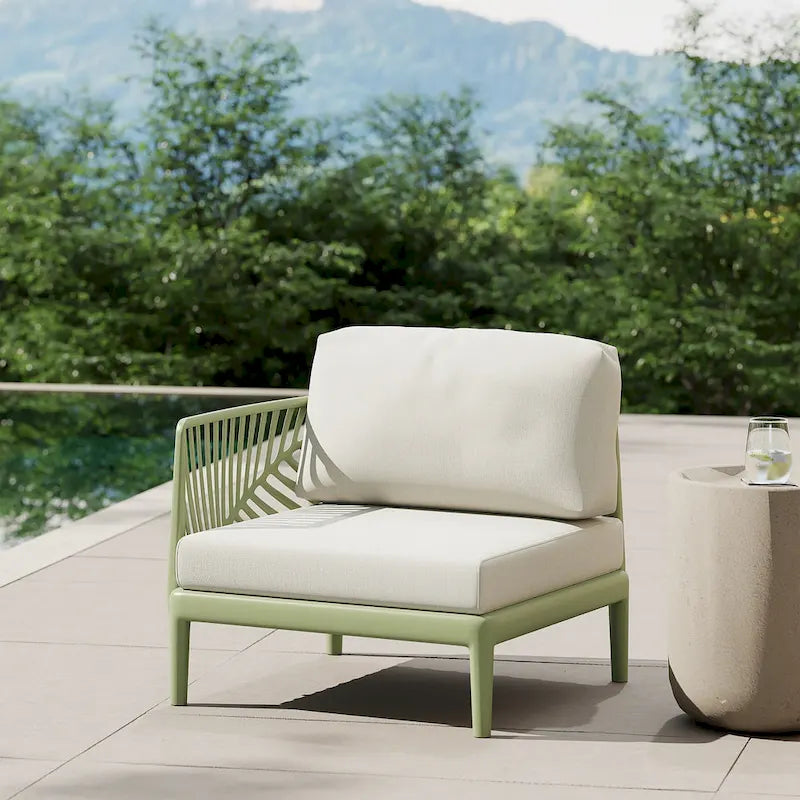 Fauteuil gauche profond Frond and Form pour terrasse avec coussins