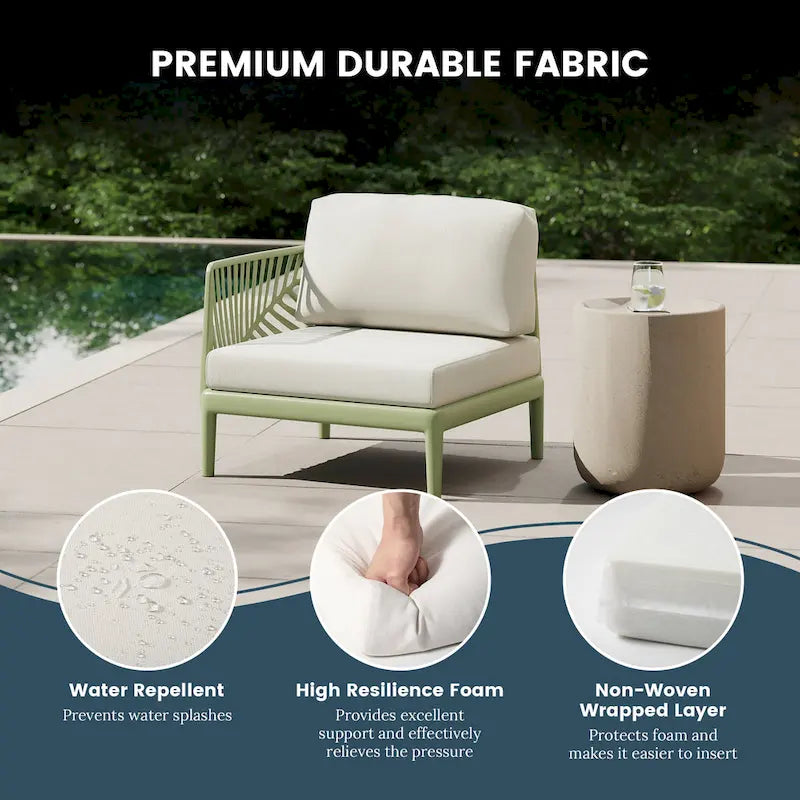 Fauteuil gauche profond Frond and Form pour terrasse avec coussins