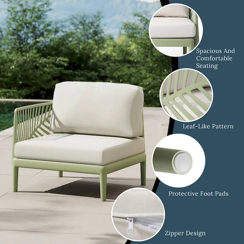 Fauteuil gauche profond Frond and Form pour terrasse avec coussins