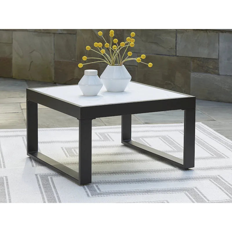 Signature Design by Ashley Beachloft Black/Gray Outdoor Coffee Table - 30W x 30D x 18H