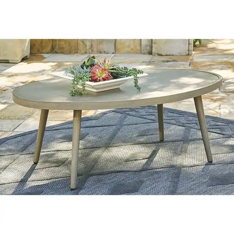 Signature Design by Ashley Swiss Valley Brown, ensemble de 3 tables d'appoint d'extérieur - 48 L x 30 P x 18 H