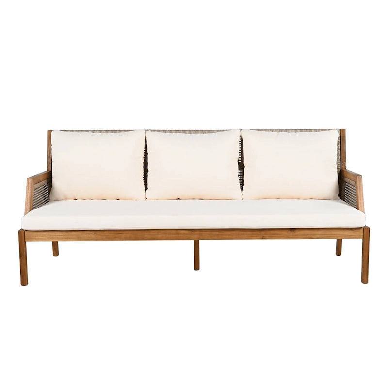 Christopher Knight Home - Ensemble de conversation extérieur 3 pièces en osier et bois d'acacia Alexander
