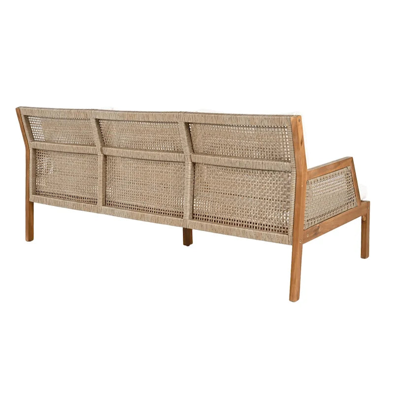 Christopher Knight Home - Ensemble de conversation extérieur 3 pièces en osier et bois d'acacia Alexander