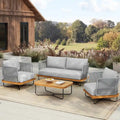 Christopher Knight Home - Ensemble de conversation d'extérieur en bois d'acacia Mason