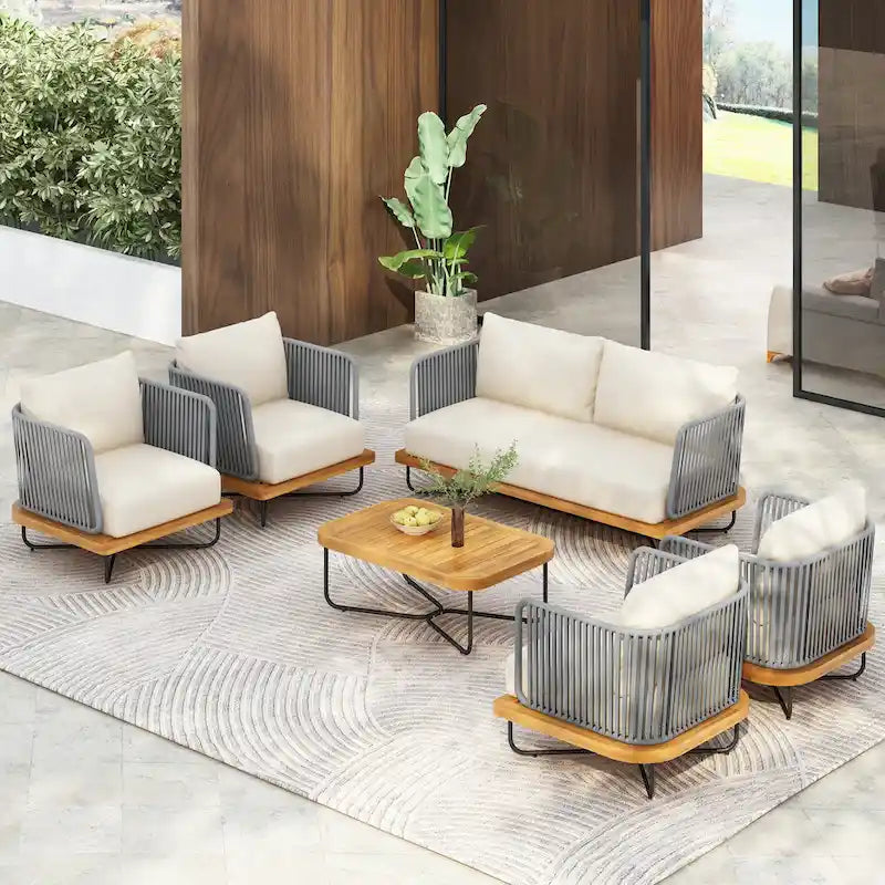Christopher Knight Home - Ensemble de conversation d'extérieur en bois d'acacia Mason