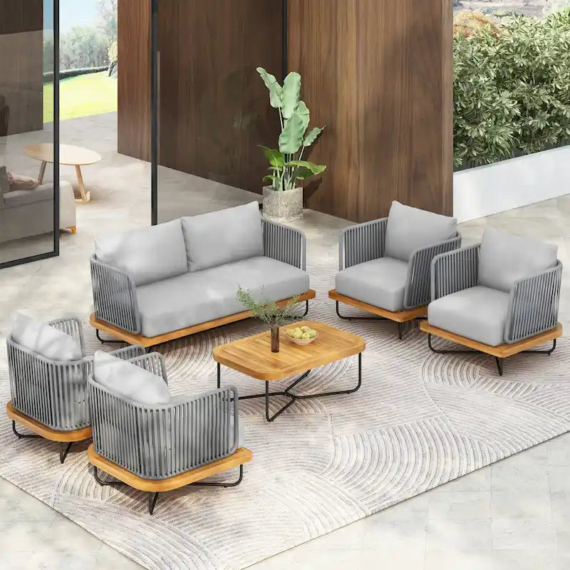 Christopher Knight Home - Ensemble de conversation d'extérieur en bois d'acacia Mason