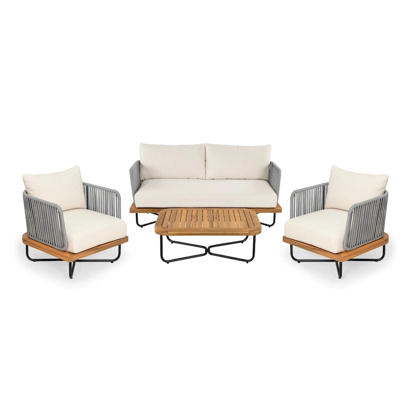 Christopher Knight Home - Ensemble de conversation d'extérieur en bois d'acacia Mason
