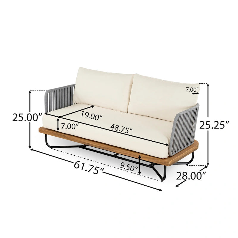 Christopher Knight Home - Ensemble de conversation d'extérieur en bois d'acacia Mason