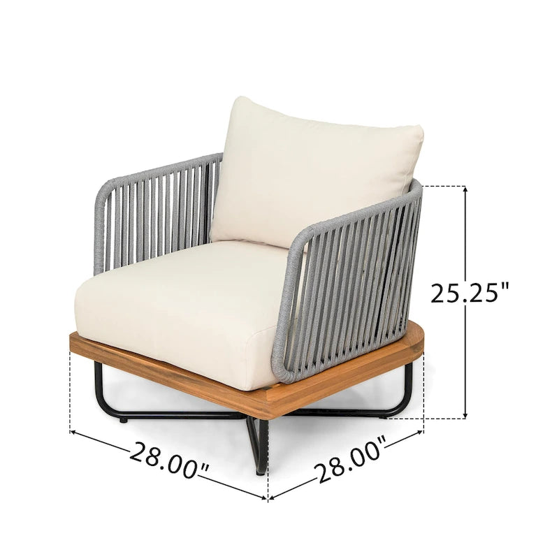 Christopher Knight Home - Ensemble de conversation d'extérieur en bois d'acacia Mason