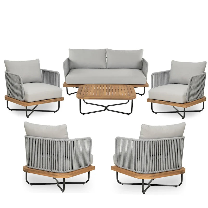 Christopher Knight Home - Ensemble de conversation d'extérieur en bois d'acacia Mason
