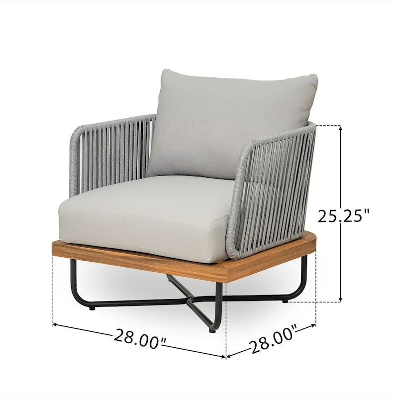 Christopher Knight Home - Ensemble de conversation d'extérieur en bois d'acacia Mason