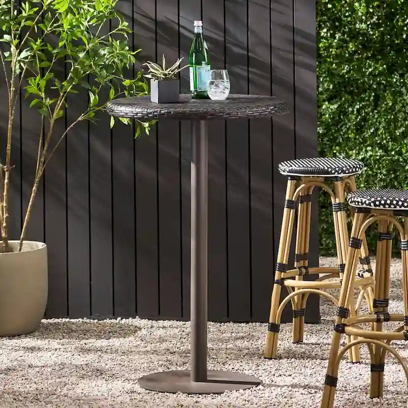 Outdoor 26 Round PE Rattan Bar Table