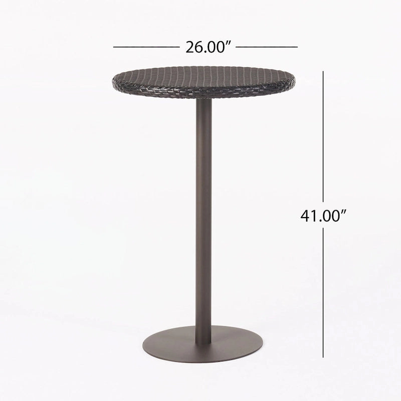 Table de bar ronde en rotin PE 26 pour l'extérieur