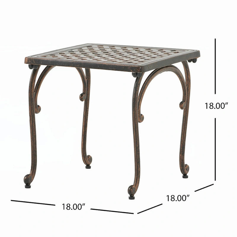 Table d'appoint d'extérieur en fonte, lot de 2 pièces
