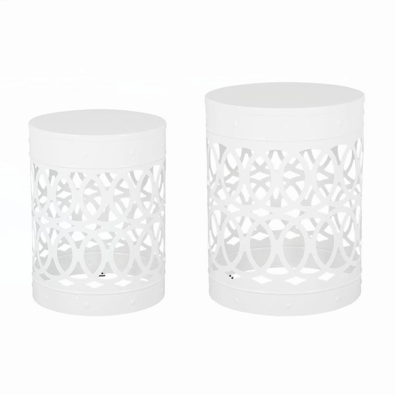 Table d'appoint en métal d'extérieur - Lot de 2