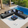 Ensemble de canapé de conversation de patio 8 pièces avec table