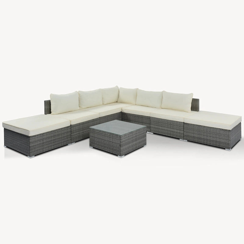 Ensemble de canapé de conversation de patio 8 pièces avec table