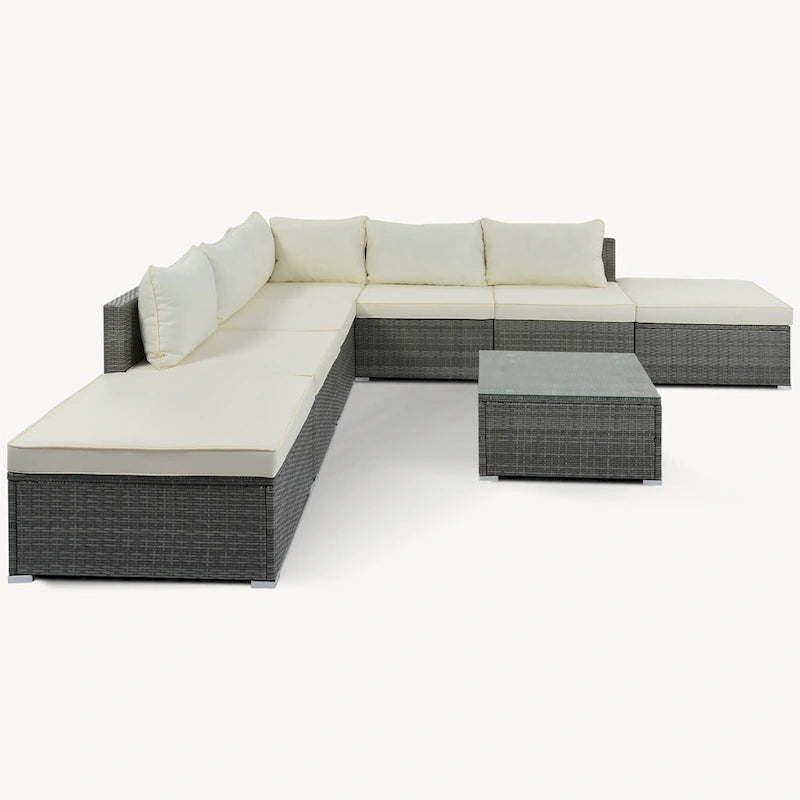 Ensemble de canapé de conversation de patio 8 pièces avec table