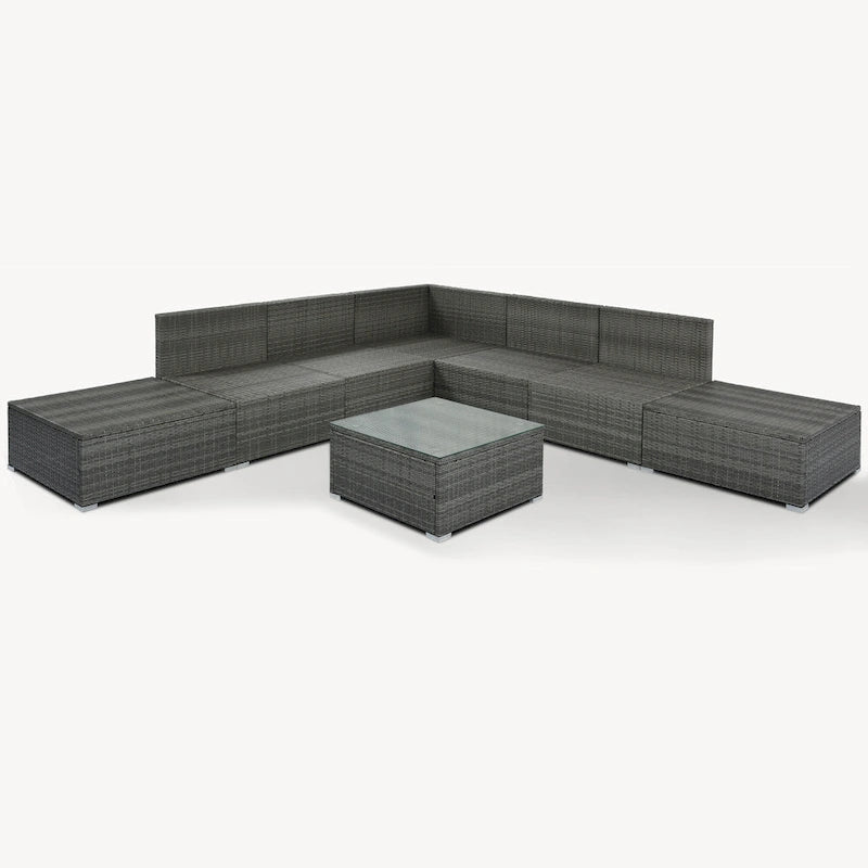 Ensemble de canapé de conversation de patio 8 pièces avec table