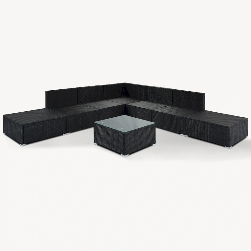Ensemble de canapé de conversation de patio 8 pièces avec table