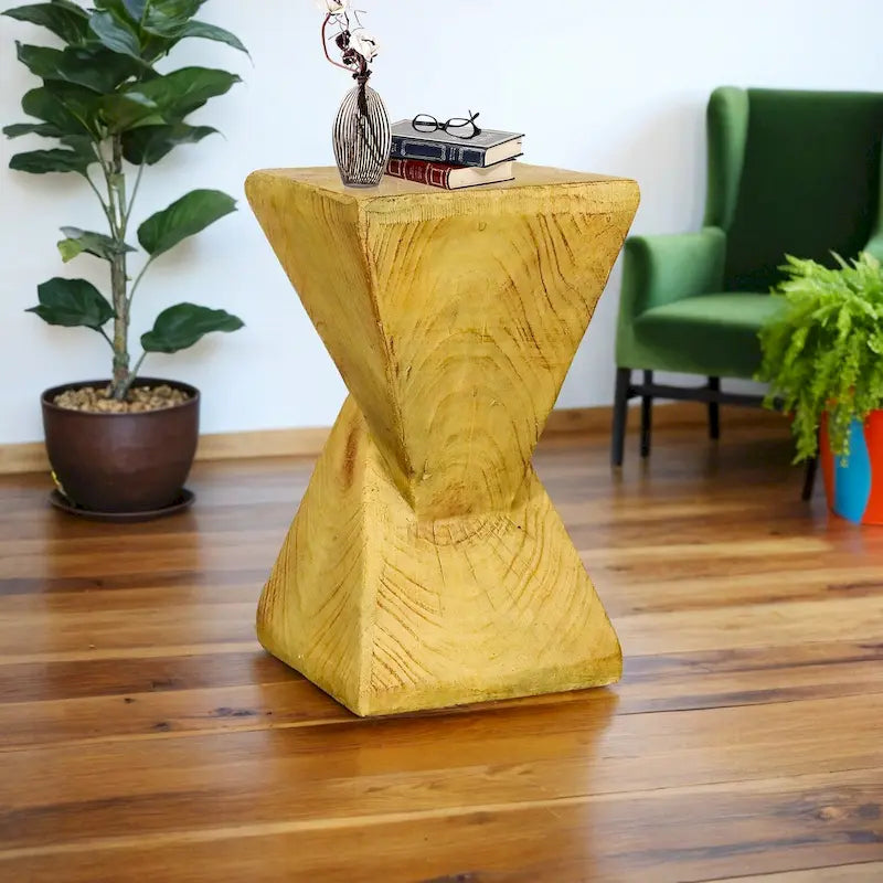 Table d'appoint d'extérieur en béton, table d'appoint géométrique moderne pour la décoration intérieure