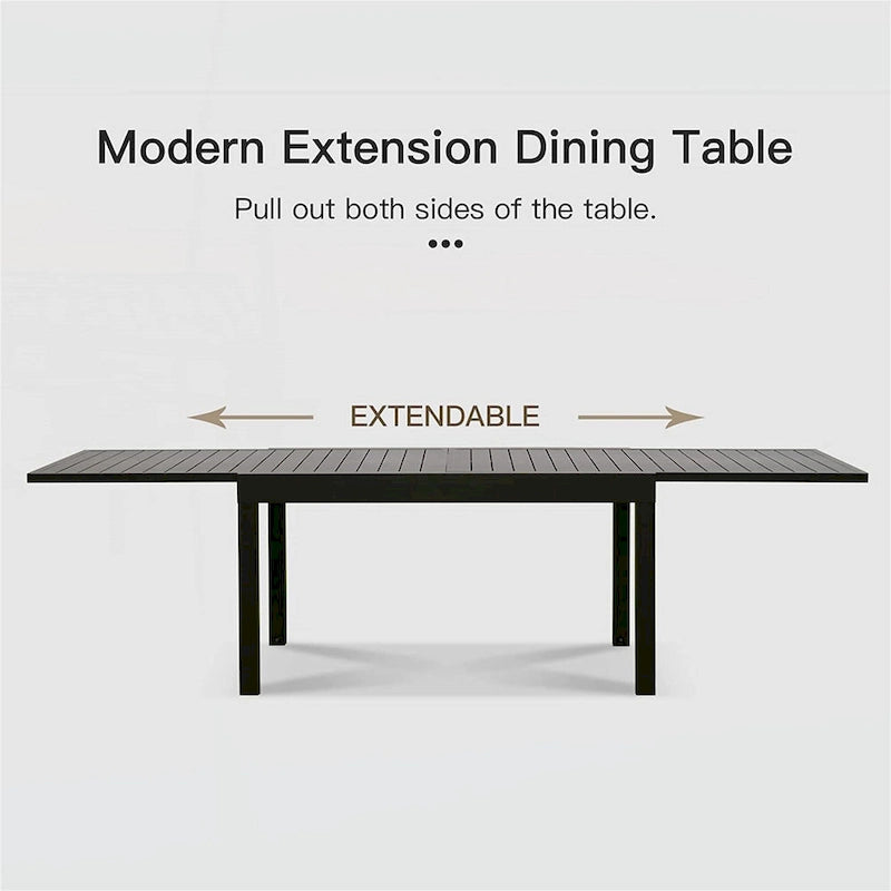 Grande table à manger de terrasse extensible