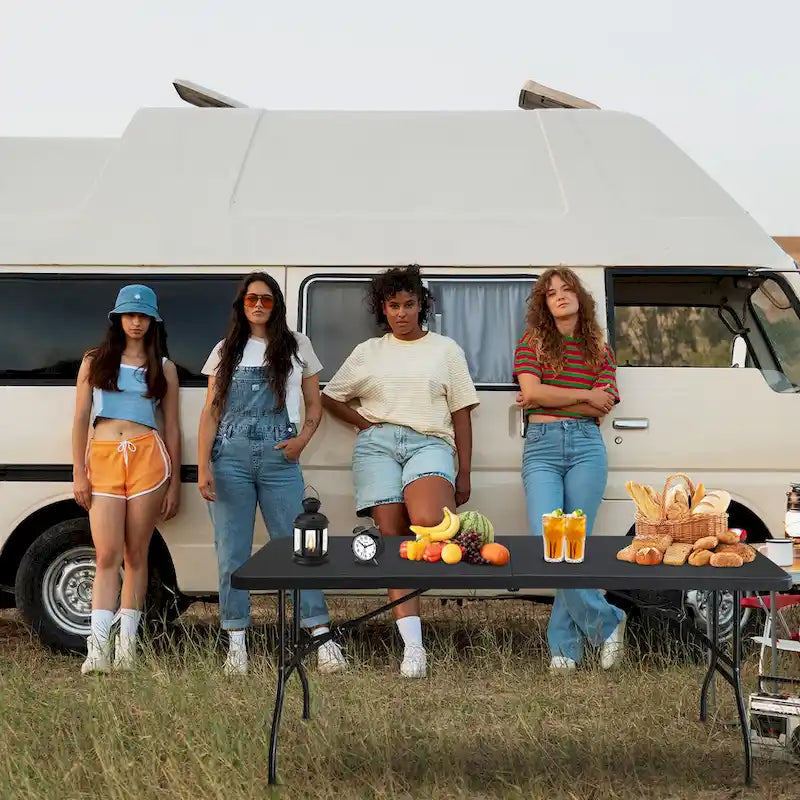 Table en plastique portable de 6 pieds pour le camping et les pique-niques